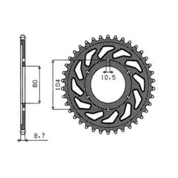 REAR SPROCKET 530 44T STEEL