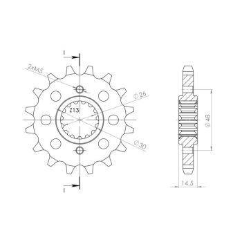 Supersprox Front sprocket 339.18RB with rubber bush