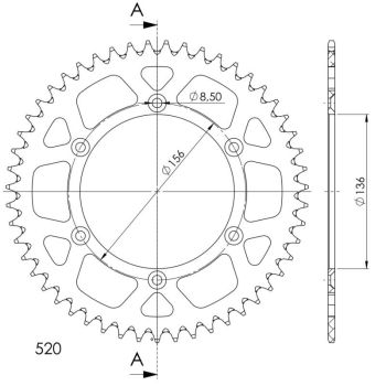 Supersprox Alu Rear sprocket Husqv. Red 51