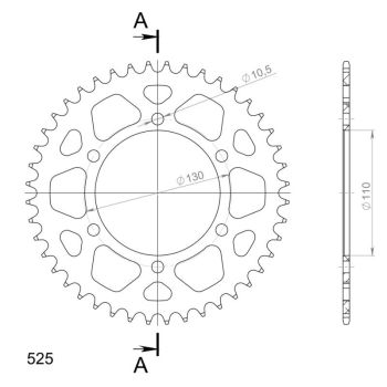 Supersprox Alu Rear sprocket SU/YA Black 44