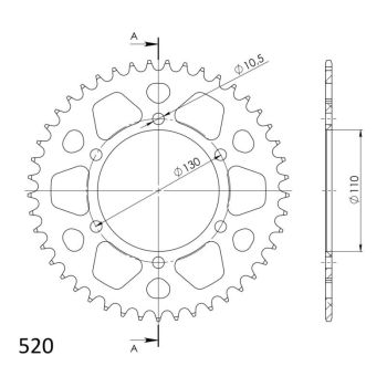 Supersprox Alu Rear sprocket SU/YA Black 45