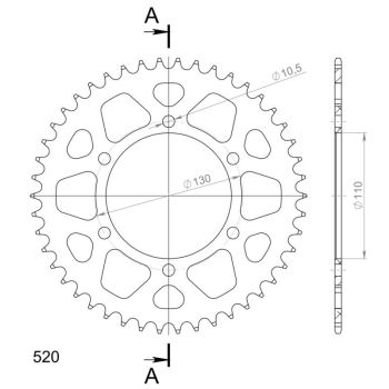 Supersprox Alu Rear sprocket SU/YA Black 46