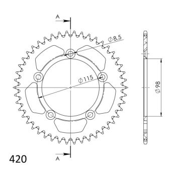 Supersprox Alu Rear sprocket KTM 60/65SX 97- Orange 46