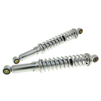 shock absorber set / shocks 340mm adjustable chrome for Puch