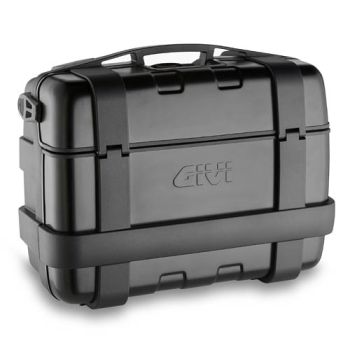 Givi 46 litre blackline top-case black with aluminium finish with top opening