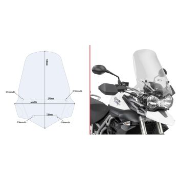 Givi Specific screen, transparent 53 x 46,5 cm (H x W) Tiger 800 11-