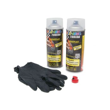 strippable lacquer Dupli-Color Sprayplast set transparent glossy 2x400ml