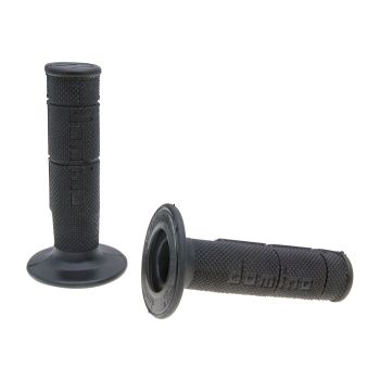 handlebar rubber grip set Domino 1150 off-road half waffle black