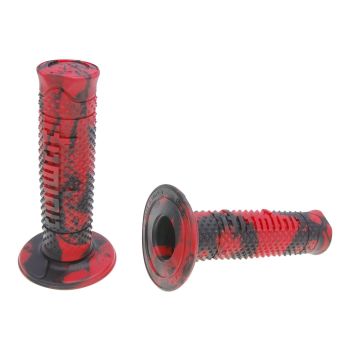 handlebar grip set Domino A260 off-road snake black / red