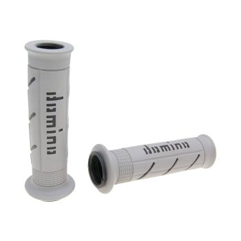 handlebar grip set Domino A250 on-road grey / black open end grips
