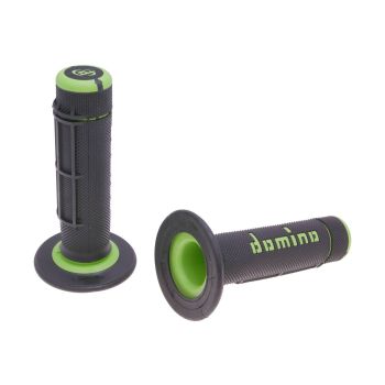 handlebar grip set Domino A020 off-road half waffle black / green