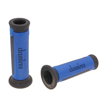 handlebar grip set Domino A350 on-road blue / black open end grips