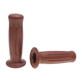 handlebar rubber grip set Domino 3394 on-road / Scooter retro dark brown