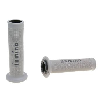 handlebar grip set Domino A010 on-road grey / black open end grips