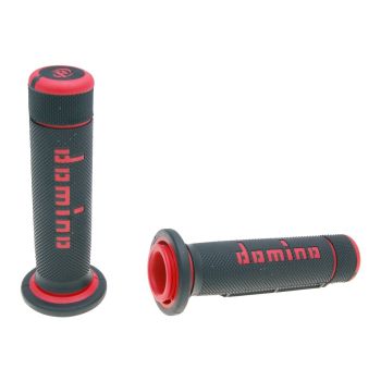 handlebar grip set Domino A180 ATV thumb throttle 22/22mm black-red