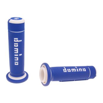 handlebar grip set Domino A180 ATV thumb throttle 22/22mm blue-white