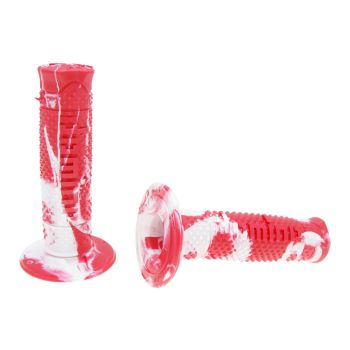 handlebar grip set Domino A260 off-road snake red / white