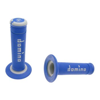 handlebar grip set Domino A190 off-road blue / grey