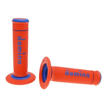 handlebar grip set Domino A190 off-road orange / blue