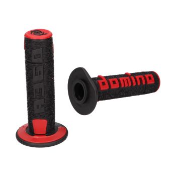 handlebar grip set Domino A360 off-road black / red