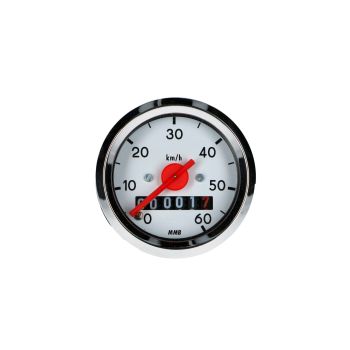 spidomeeter 60 km/h ümmargune kuju 48mm Simson S50, S51, S70, Schwalbe, Sperber, Habicht, Star jaoks