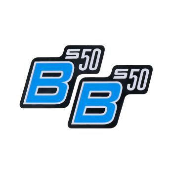logo foolium / kleebis S50 B must-helesinine 2 tükki Simson S50 jaoks