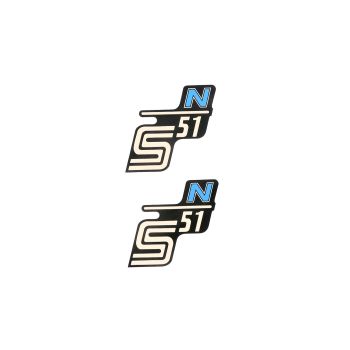 logo foolium / kleebis S51 N must-helesinine 2 tükki Simson S51N jaoks