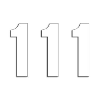 NUMBER #1 13X7CM WH
