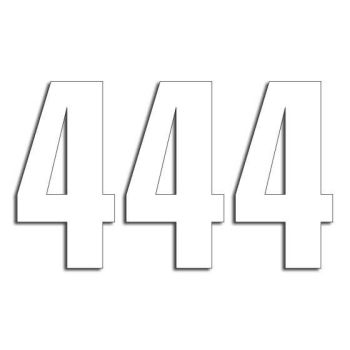 NUMBER #4 13X7CM WH