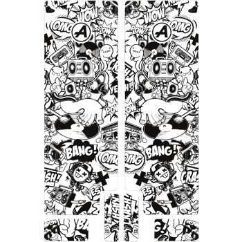 FORK DECAL BK COMIC MAT