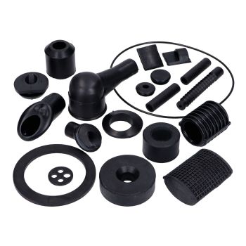 RMS kummist väikeosade komplekt, must mudelitele Vespa PX/PE 125-200