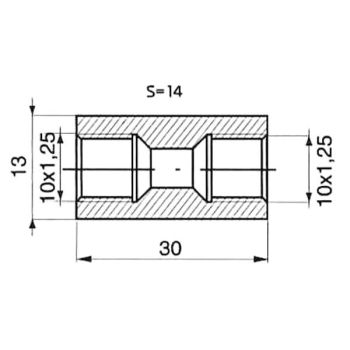 Piduritoru liide 2XM10X1,25 L=23