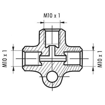 Piduritoru T-liide M10X1/E