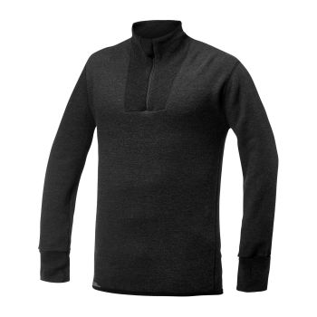 Woolpower Zip Turtleneck 400 Merino Mid layer black L