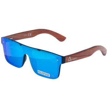 AMOQ Burst Sunglasses PLRZD Wood-Ice Blue Mirror