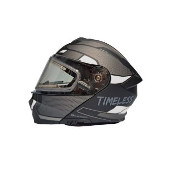 Timeless Flake Techride Modular Snowmobile helmet, mattblack/white  L