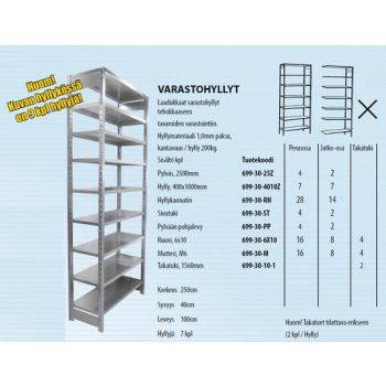 Riiuli horisontaalplaat 400X1000 mm