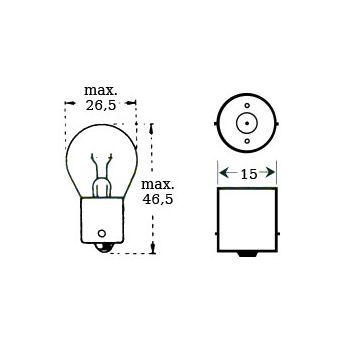 Polttimo 12v 15w Ba 15s