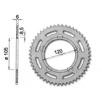 Forte Rear sprocket, 51 teeth, Aprilia RX50 98-05
