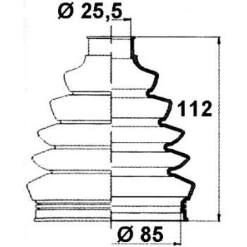 Veovõlli tolmukate 25 x 85 x 112