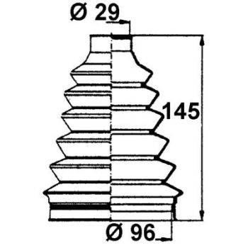 Veovõlli tolmukate 29 x 96 x 145
