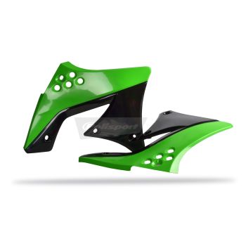 Polisport radiator scoops Kawasaki KX250F(09-12) OEM color green 05/black