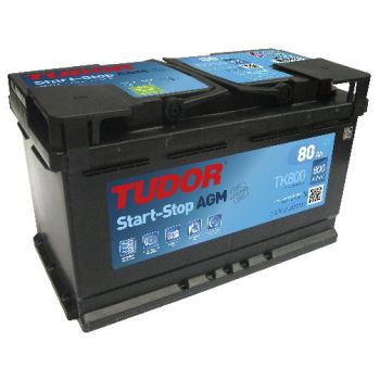 Tudor 80ah 800a 315x175x190 agm start/stop