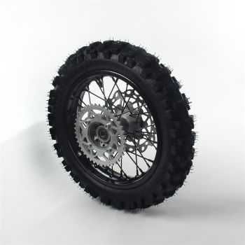 Roue complete arriere acier avec pneu YUANXING noire 12" - ø12