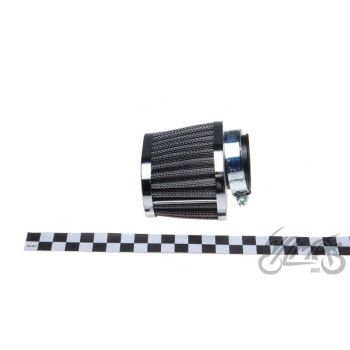 Õhufilter ovaalne kõrge,  kroomitud KW101W1, karb diam. 38 mm