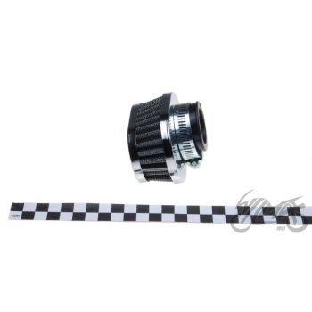 Õhufilter ovaalne madal, kroomitud KW102W1, karb diam. 30 mm