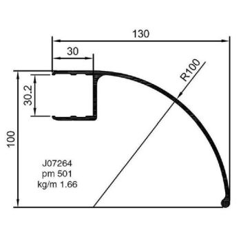 Allasõidutõke alu (paigaldus-vertikaal) 3m