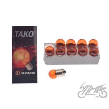 PIRN 12V 10W G18 BA15S AMBER 10TK PAKK TACO