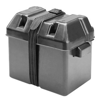 Battery box w/ fastening strap, 34,3x19,4x22,9cm