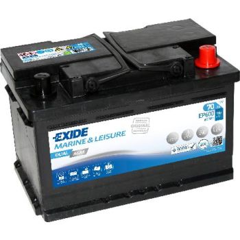 EXIDE 70AH  600A 278X175X190 DUAL AGM
